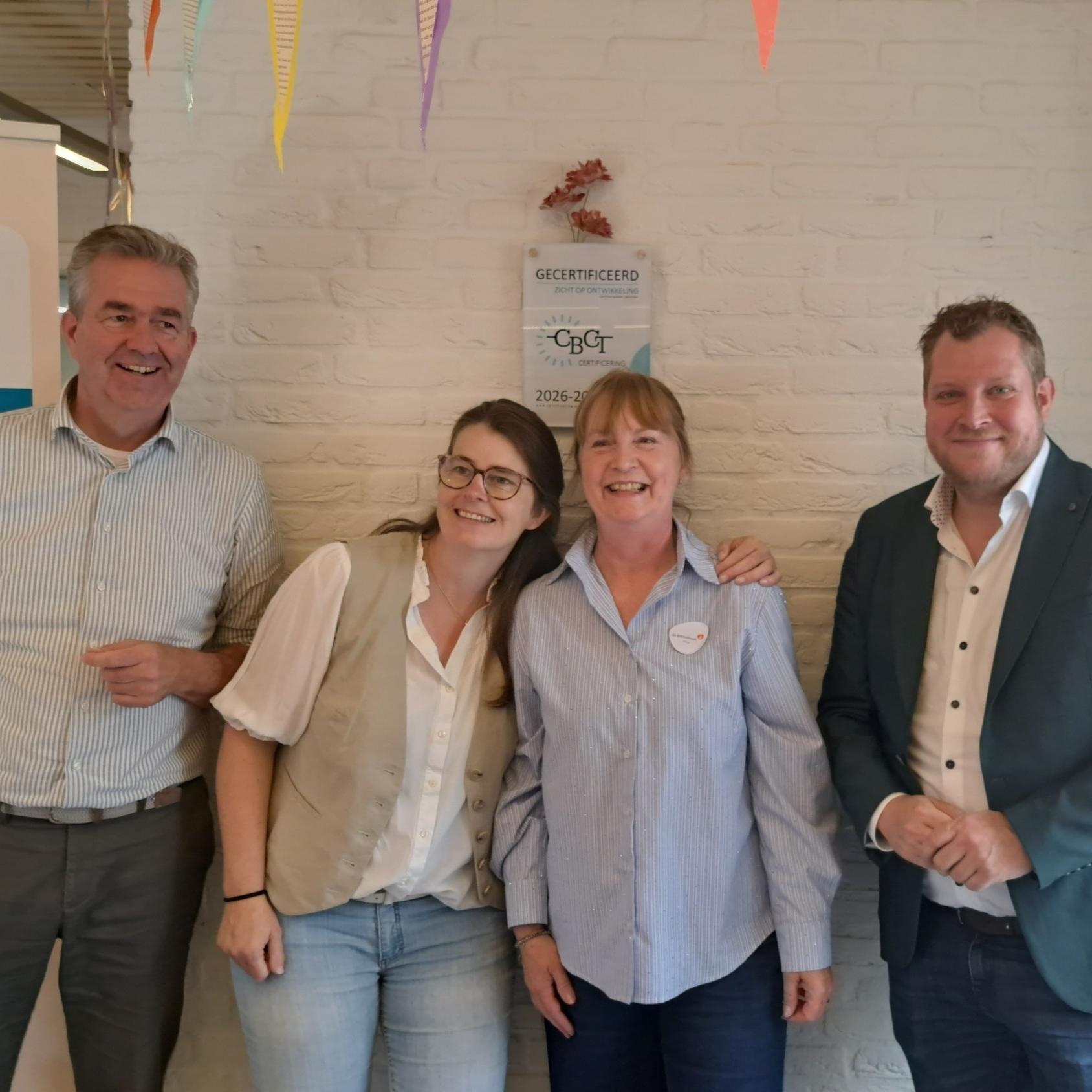 Blijdschap om de certificering.