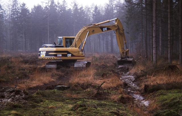 In het Dwingelderveld zijn eerder sloten en greppels gedempt.