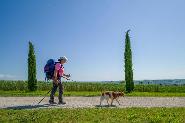 Monique Hammink en Cees onderweg naar Rome.
