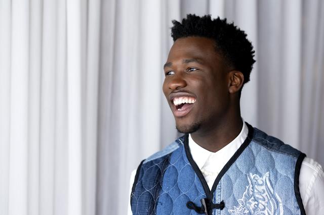 Claude tijdens een mediamoment voorafgaand aan Eurovision in Concert. Tijdens het concert brengen verschillende deelnemers hun inzending voor het Songfestival ten gehore. 