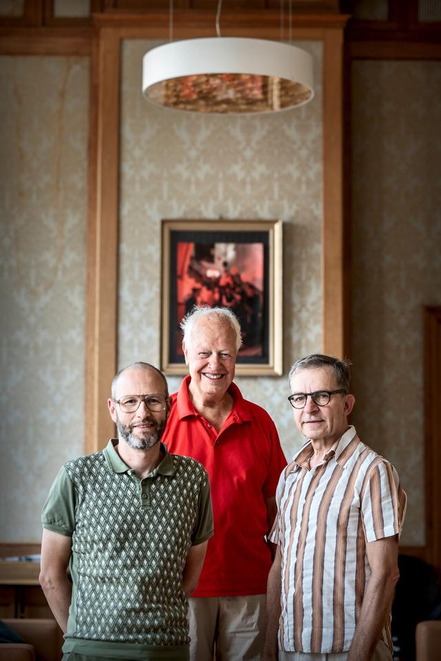 Henk Boldewijn (midden),  Marcel Tankink (rechts) en Reimar von Meding . 