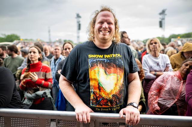 Superfan Tim Herold (34) uit Darmstadt stond als allereerste vooraan bij Snow Patrol.