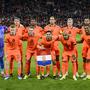 Het Nederlands elftal voorafgaand aan de vriendschappelijke interland tegen Noorwegen op 27 maart.