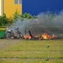 Tent van dakloze man verwoest door brand in Groningen.