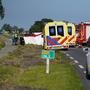 Twee auto's zijn maandagochtend tegen elkaar gebotst op de Friesestraatweg (N355) bij Grijpskerk.