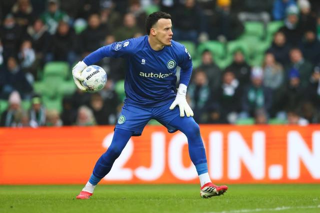 Etienne Vaessen in zijn blauwe tenue, hier in een eerdere wedstrijd.