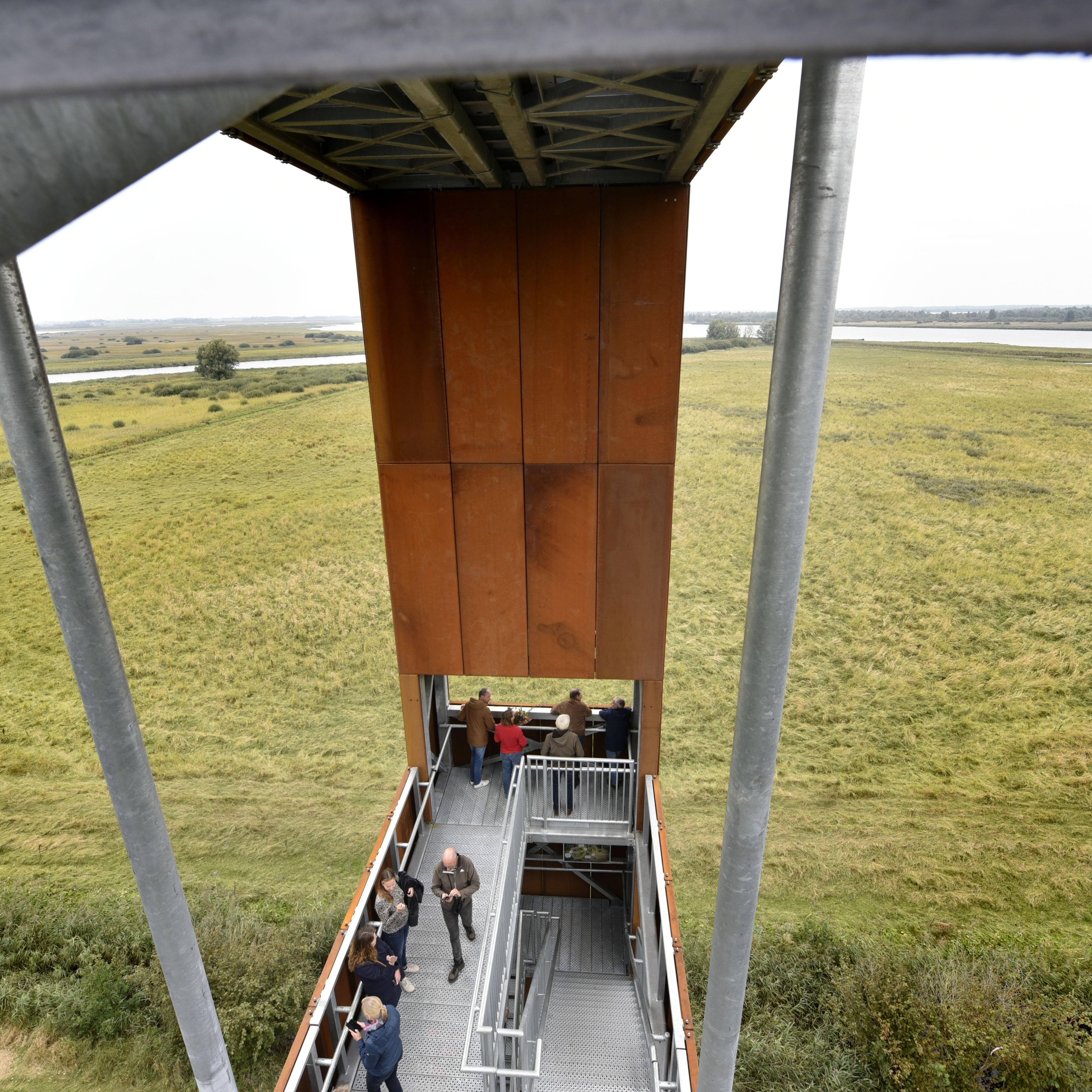 De nieuwe uitkijktoren in het Lauwersmeergebied. 