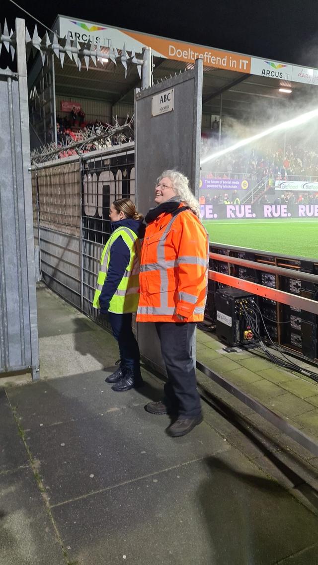 Rina Exel in het stadion.