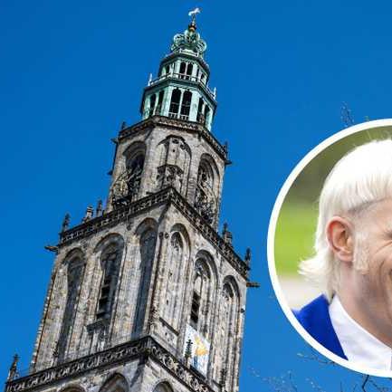 Vanaf de Martinitoren in Groningen  lonk dinsdagmiddag Europapa.