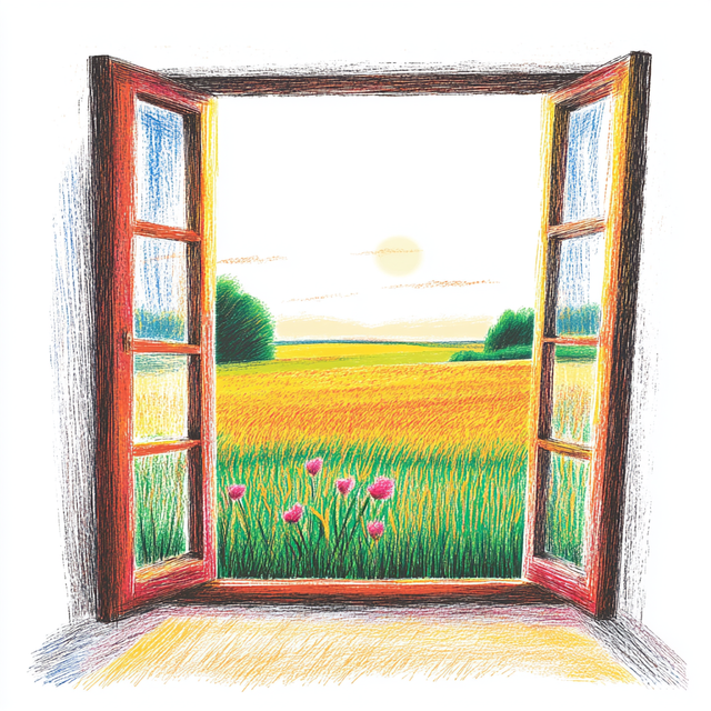 Een van de redenen om het huis te kopen: vanuit de keuken uitzicht over de weilanden.