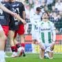 Younes Taha baalt na zijn gemiste kans tegen Excelsior in de eerste helft. Na rust was de aanvallende middenvelder wel trefzeker.
