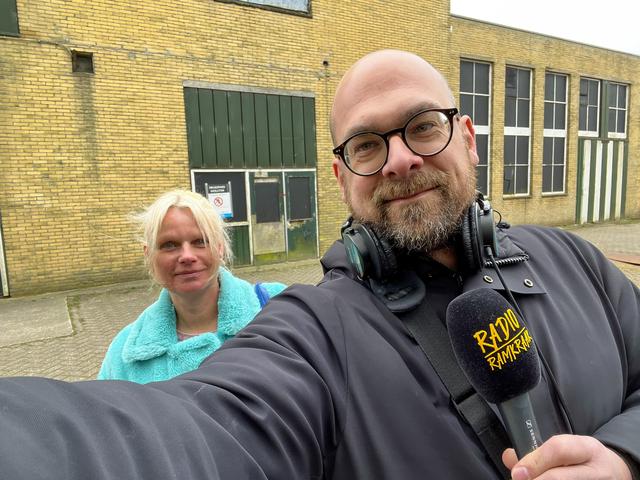 Wietske Koen en Jeroen Kelderman tijdens de opnames van Radio Ramkraak