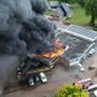 De rookwolken van de brand waren in de wijde omgeving te zien.
