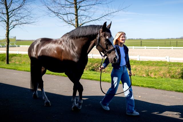 Sytske de Jong, hier met Jip, kan weer meedoen aan dressuurwedstrijden.