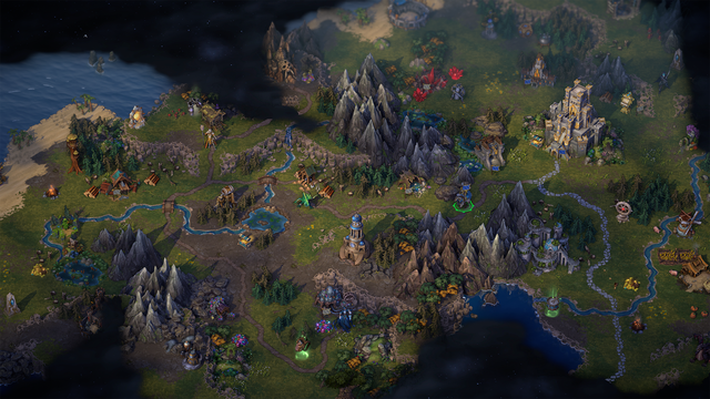 Screenshot van het speelveld in Heroes of Might and Magic: Olden Era.