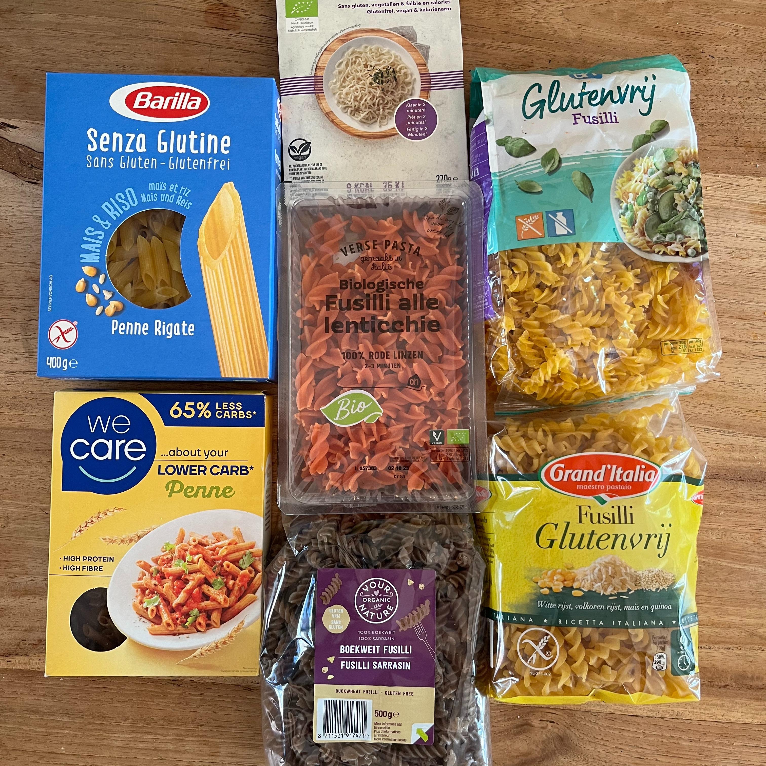 Glutenvrije pasta's. 