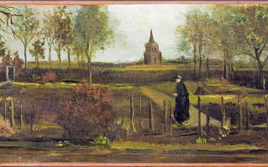 Het schilderij Lentetuin, de pastorietuin te Nuenen in het voorjaar van de schilder Vincent van Gogh.