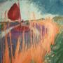 ‘Schip met rood zeil’ (1926) door Jan Altink (was/olieverf op doek).