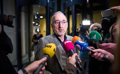 Henk Vermeer na de fractievergadering van de BBB-fractie over de opvolging van Caroline van der Plas.