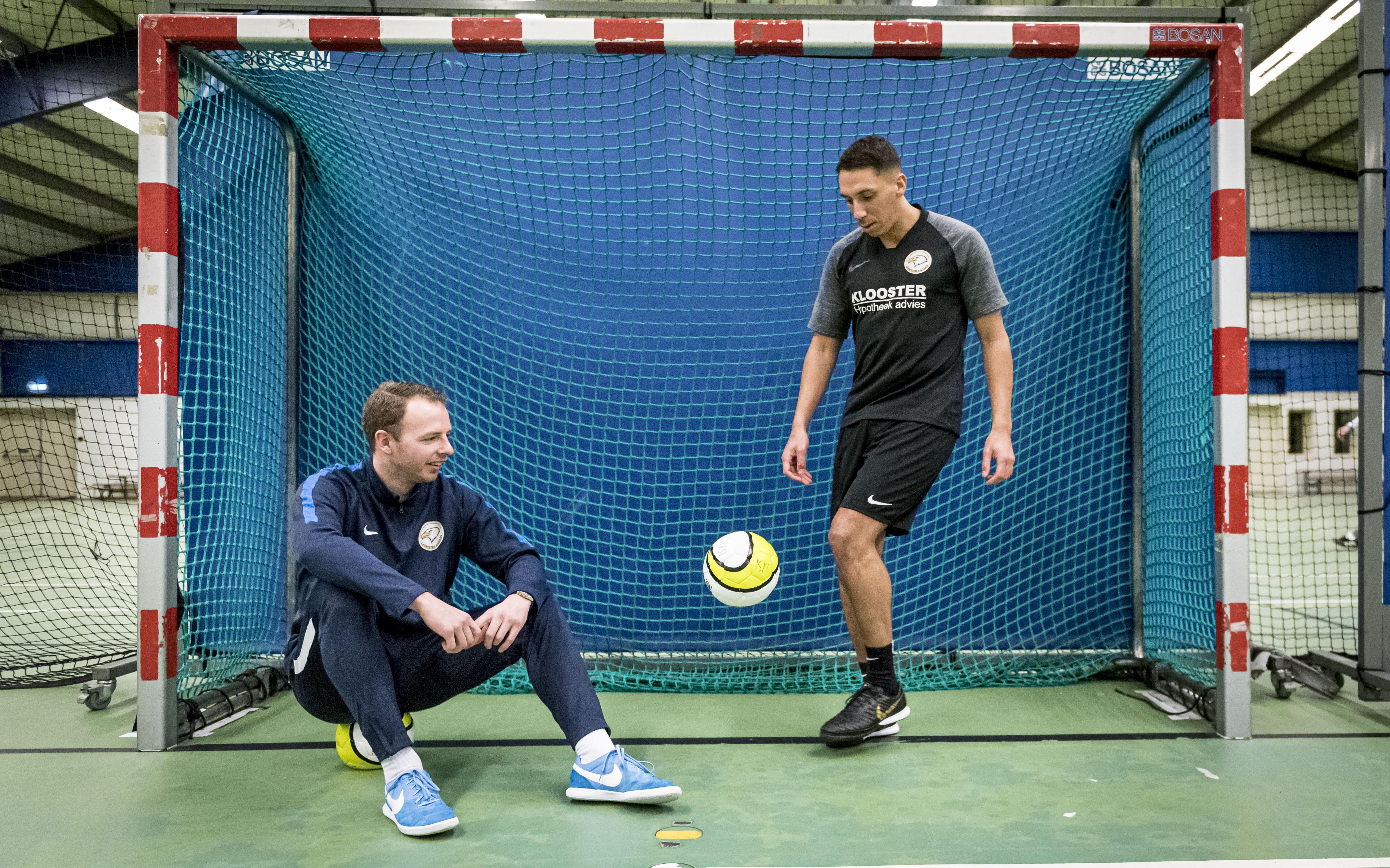 Karim Layeb (rechts) en Martijn Alssema van Leekster Eagles.