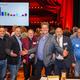 PVV'ers uit Assen tijdens de verkiezingsavond. In het midden Teun Kijf. Links van hem Bert Homan. Tirza van Brakel en Olga de Jong ontbreken op deze foto.